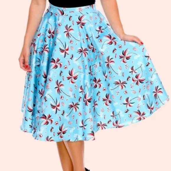 Bettie Page Skirts Bettie Page Pinup Swing 5s Retro Palm Tree Skirt Poshmark